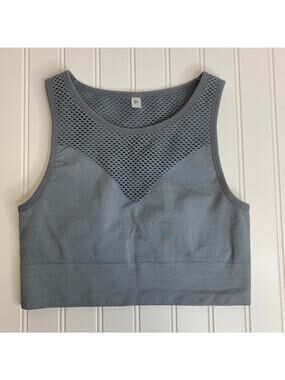 Gray Cropped Sports Bra Sz Small